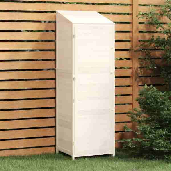 vidaXL Geräteschuppen Weiß 55x52x174,5 cm Massivholz Tanne, 152187