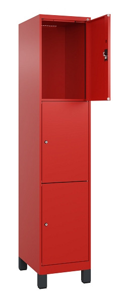 C+P Schließfachschrank Evolo PLUS, mit Füßen, 3 Fächer, 1950x400x500mm, 3020/30, 049010-123 S10025