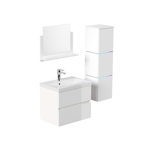 HOME DELUXE Badezimmermöbel WANGEROOGE Deluxe – L Weiß, 55753