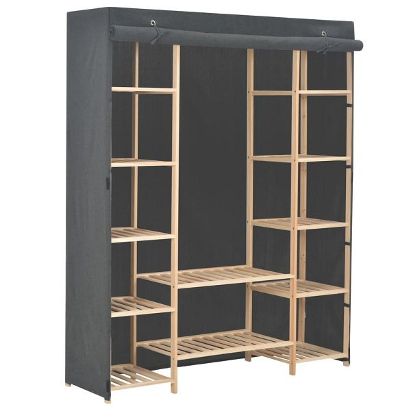 vidaXL Kleiderschrank Grau 135 x 40 x 170 cm Stoff, 248197