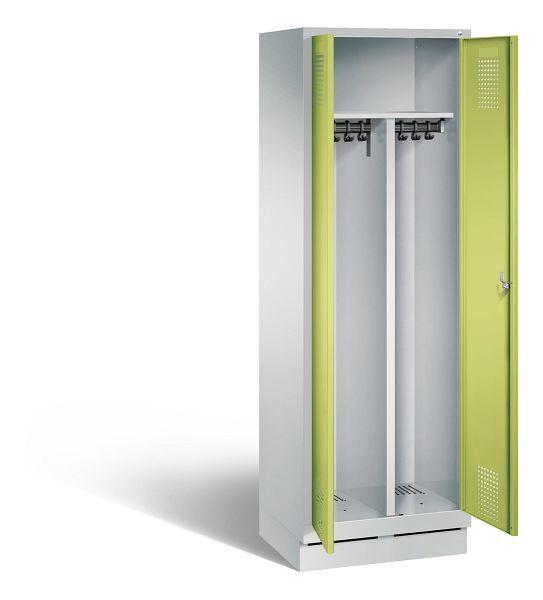 C+P Schwarz-Weiss-Spind Evolo, H1800xB610xT500mm, Farbe: Lichtgrau / Viridingrün, 48022-20 S10272