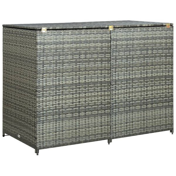 vidaXL Mülltonnenbox für 2 Tonnen Poly Rattan Anthrazit 148×77×111 cm, 46463