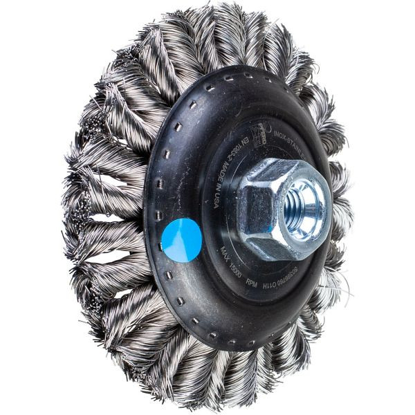 Pferd Kegelbürste mit Gewinde, gezopft POS KBG 12515/M14 CT INOX 0,35, 43317013