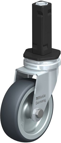 Blickle LRA-TPA 75G-EV02 Apparate-Lenkrolle mit Expander, Thermoplastisches Gummi-Elastomer, Grau, 847806