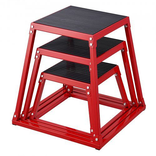 VEVOR 3-teilige Plyometrische Sprungboxen, 305/458/609 mm Plyometric Box Rot, TXTD12YC18YCTKAZTV0