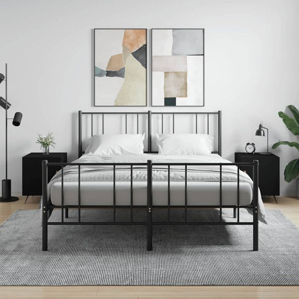 vidaXL Nachttische 2 Stück Schwarz 40x40x50 cm Holzwerkstoff, 827503