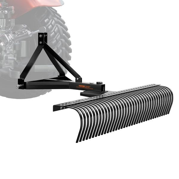 VEVOR Rasenvertikutierer Hinterherziehen 183cm 3-Punkt-Rasenrechen mit Aufsätzen, ZXSCJ72DSDLJ73TTAV0