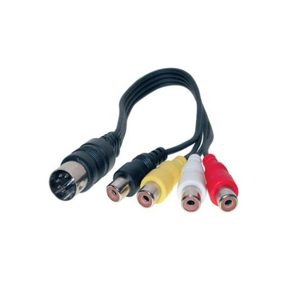 shiverpeaks BASIC-S, Diodenkabel-DIN Verlängerung-Diodenstecker 5-pol auf 4 Cinchbuchsen 0,2m, BS10231