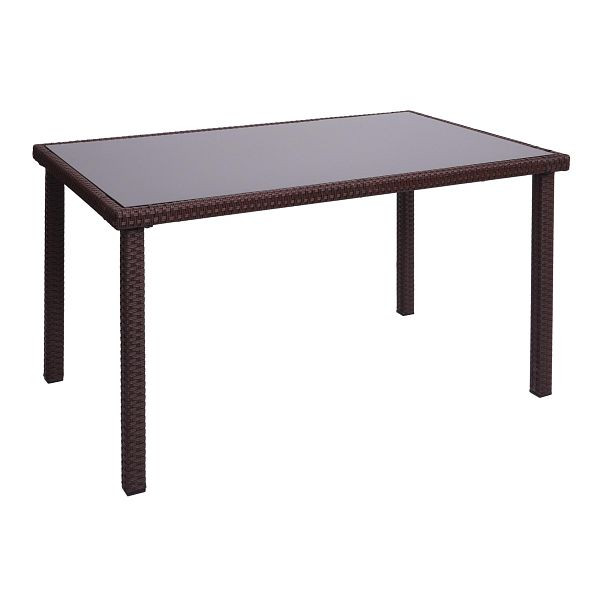 Mendler Poly-Rattan Tisch HWC-G19, Gartentisch Balkontisch, 120x75cm, braun, 76324