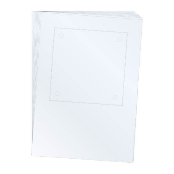 Stein HGS Beschriftungseinlagen für Türschild 'Cristallo' mit 4 Bohrungen, 150 mm, volltransparent, 150 mm, quardratisch, 150 mm, VE: 10 Stück, 60038.0001