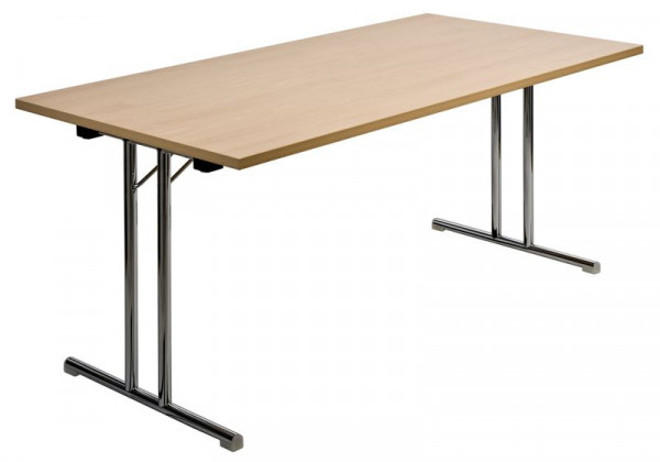 Kaiser-Sitzmöbel Klapptisch Modell KT620, 140x70cm, ca. 75cm hoch, Farbe: Buche, T-Fuß-Form, Kanten: Form N, VE: 4 Stück, KT620-N-140x70SLPB