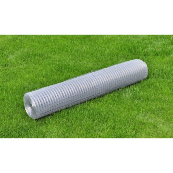 vidaXL Maschendrahtzaun Verzinkter Stahl Quadratisch 1x25 m Silbern, 140117