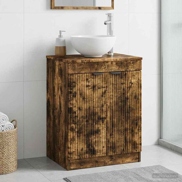 vidaXL Badezimmerschrank Geräucherte Eiche 54 x 41 x 70 cm, 890153