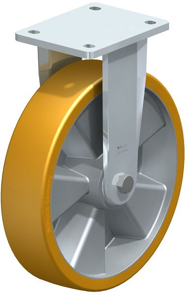 Blickle BO-ALTH 250K Stahlgeschweißte Schwerlast-Bockrolle, Blickle Extrathane®, Hellbraun, 266163