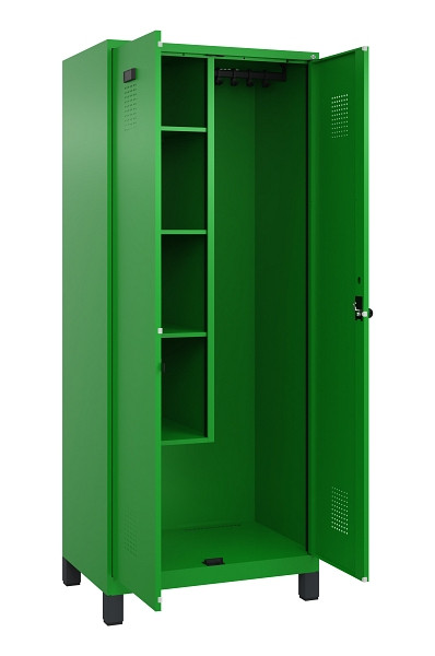 C+P Putzmittel-Spind Evolo PLUS, mit Füßen, 2 Abteile, 1950x800x500mm, 6037/603, Drehriegel, 049110-02 S10026