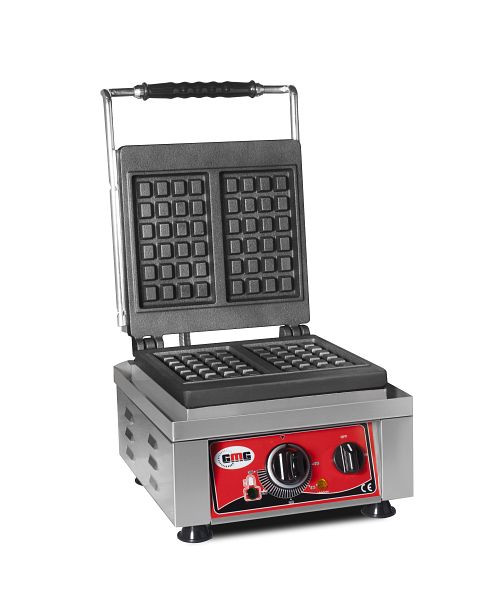 GMG Waffeleisen Classico, 2x (10 x 17 x 1,5cm), 50° bis 300°C, feste Backplatte aus Gusseisen, umlaufende Fettfangrinne, KGW2530E