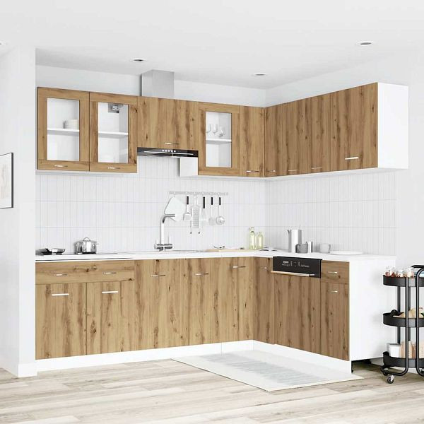 vidaXL 11-tlg. Küchenschrank-Set Artisan-Eiche Holzwerkstoff, 3328578