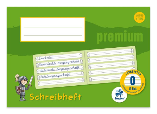 Staufen Schreiblernheft PREMIUM LIN 0 - A5 quer, 90 g/qm, 16 Blatt, 734500702