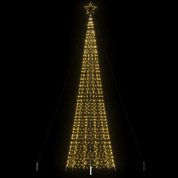 vidaXL LED-Weihnachtsbaum mit Erdspießen 1534 LEDs Warmweiß 500 cm, 4016404
