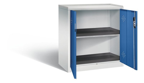 C+P Umweltschrank Acurado, H1000xB930xT500mm, Farbe: Lichtgrau / Enzianblau, Muldengriff, 8821-316 S10076