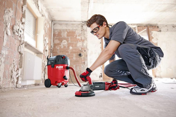 FLEX Kraftvoller 1800 Watt Sanierungsschleifer für randnahes Schleifen, 150 mm LD 18-7 150 R, Kit E-Jet, 418781