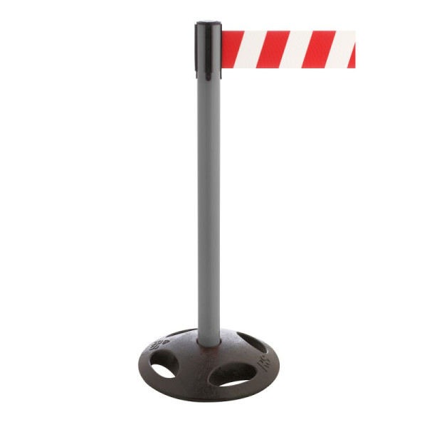 Stein HGS Personenleitsystem -P-Line Maxi-, anthrazit, rot/weiß diagonal (schraffiert), mit magnetischem Gurtendstück, 34175a-1304