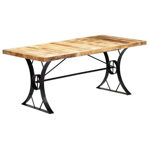 vidaXL Esstisch 180×90×76 cm Mango Massivholz, Stahlbeine, 282766