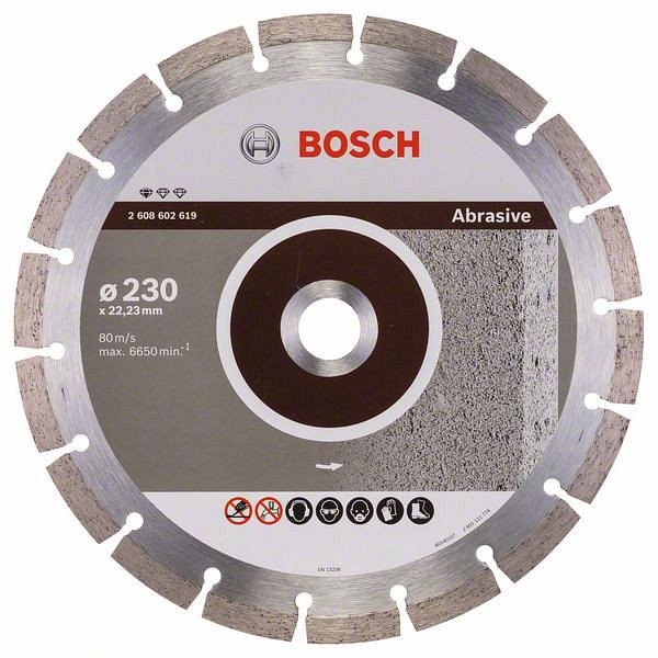 Bosch Diamanttrennscheibe Standard for Abrasive, 230 x 22,23 x 2,3 x 10 mm, 2608602619