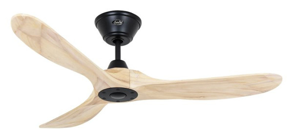 CasaFan Deckenventilator Eco Genuino 122 Lack matt schwarz-Massivholz natur, 312218