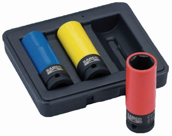 Bahco 1/2" Kraft-Steckschlüssel-Satz, 3-teilig, 6kant, 17, 19, 21 mm, BWSS12P3