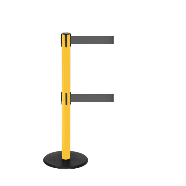 Stein HGS Personenleitsystem -P-Line Duo-, gelb, grau, mit magnetischem Gurtendstück, Gurtlänge: 2 x 4 m, 14153-1104