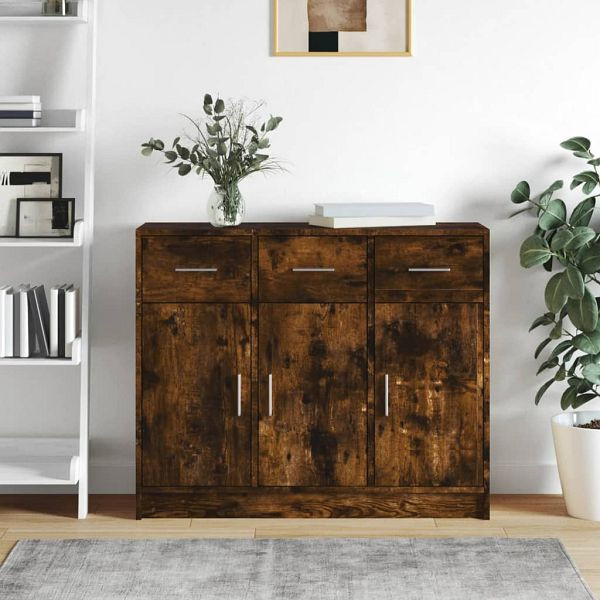 vidaXL Sideboard Räuchereiche 91x28x75 cm Holzwerkstoff, 823013