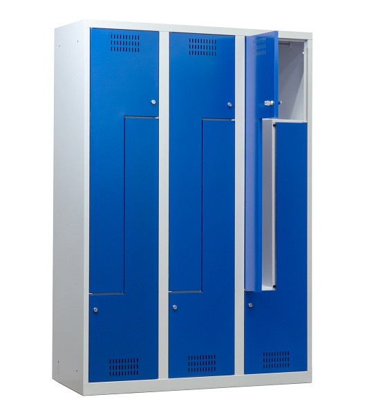 C+P Z-Spind, 3 Abteile, 1800x1200x490mm, 7035/5010, 9-8023-326 S10001