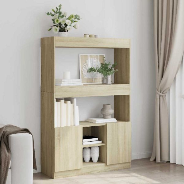 vidaXL Highboard Sonoma-Eiche 92x33x140 cm Holzwerkstoff, 3309611