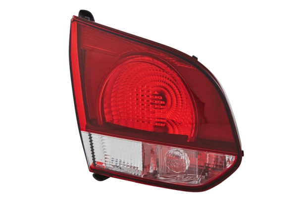 HELLA Heckleuchte, Glühlampe, klar/rot, innerer Teil, für u.a. VW Golf VI (5K1), Basic, Highline, für Rechtsverkehr, links, 2SA 009 923-131