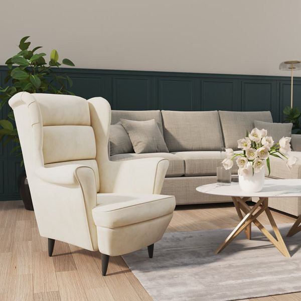 vidaXL Sessel Cremeweiß Samt, 324068