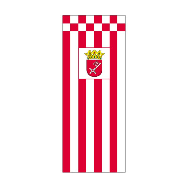 Stein HGS Landesdienstflagge Bremen (mit Schlüsselwappen), 300x120cm, mit Kunststoff-Karabiner, FlagTop 160 g/m², für Fahnenmasten 7 m ohne Hohlsaum, 26277