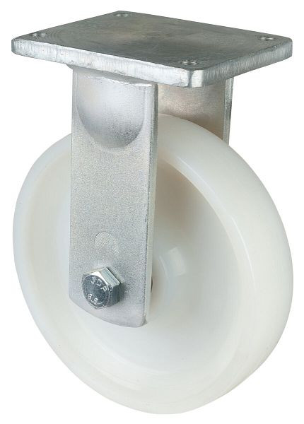 BS Rollen Schwerlastrolle, Bockrolle, Rad-Breite 60 mm, Rad-Ø 250 mm, Tragfähigkeit 1400 kg, Lauffläche/Radkörper Kunststoff, Kugellager, RR110.B15.251