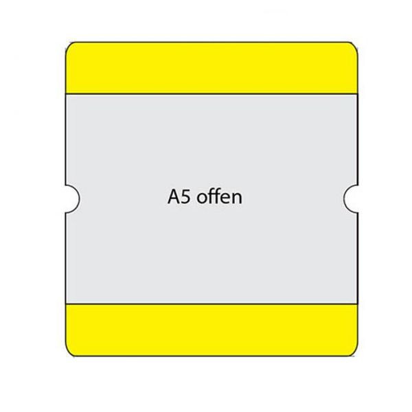 Stein HGS Beschriftungstaschen -WT-5118- DIN A5, gelb / VPE 10 Stück, geschlossen / 235 mm, mit 4 Selbstklebepunkten, 23321-01