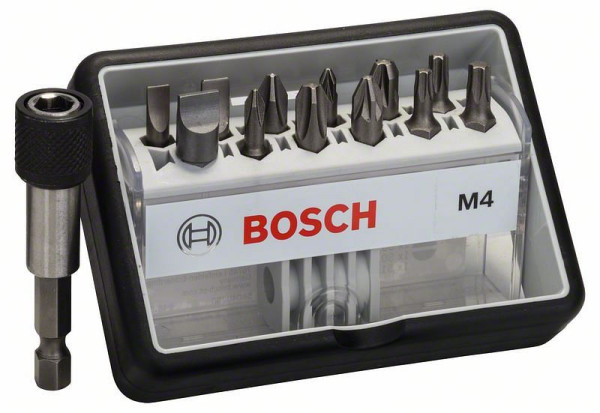 Bosch Schrauberbit-Set Robust Line M Extra-Hart, 12+1-teilig, 25 mm, PH, PZ, Torx, LS, VE: 5 Stück, 2607002566