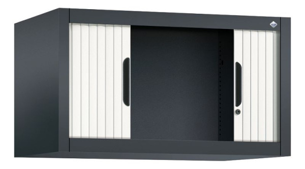 C+P Rollladenschrank Omnispace, H450xB800xT420mm, Farbe: Schwarzgrau / Verkehrsweiß, Griffmulde, 3261-00 S10059
