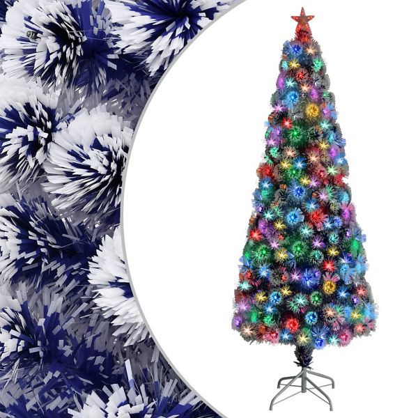 vidaXL Künstlicher Weihnachtsbaum mit Beleuchtung 240 cm Glasfaser, 328459
