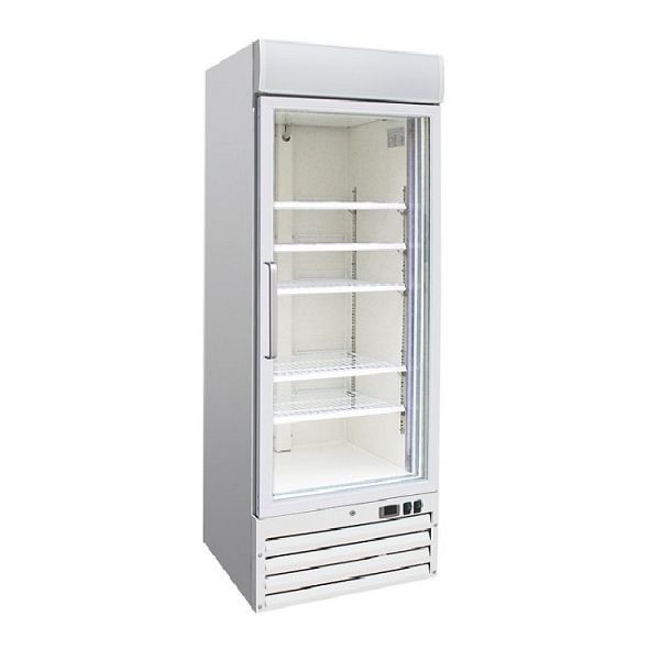 Gastro-Inox Display-Kühlschränk aus weißem Stahl 600 Liter, Umluftkühlung, 204.210