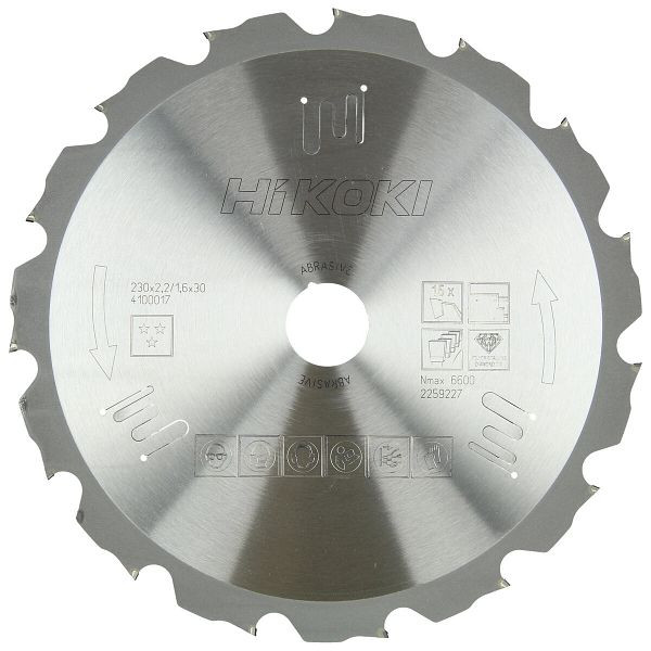 HiKOKI PCD Kreissägeblatt Abrasiv 230x30 z15 Flachzahn, 4100017