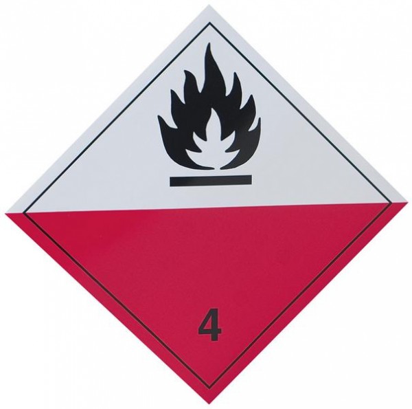 SIGNUM Gefahrzettel Klasse 4.2, Aluminium, doppelseitig, G 2027/4.2300