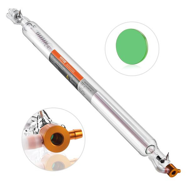 VEVOR CO2 Laser Tube CO2 Laserröhre 50 W, 850 mm Länge CO2 für Laserschneiden Lasermarkieren Lasergravieren und Acrylschneiden, CO2JGG50W00025GL9V9