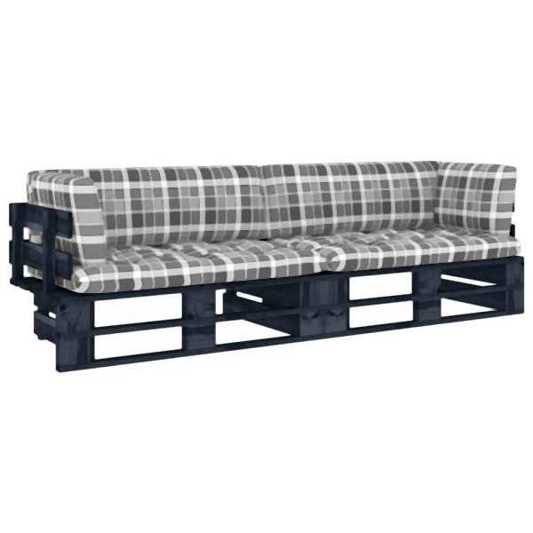 vidaXL 2-Sitzer-Palettensofa Schwarz Imprägniertes Kiefernholz, 3066662
