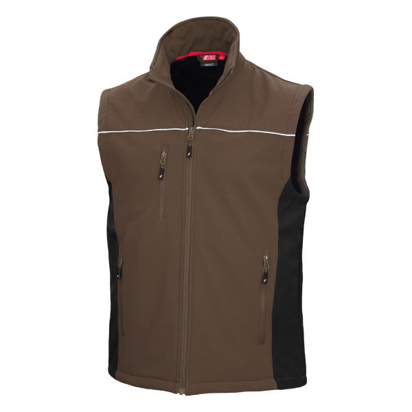 NITRAS MOTION TEX LIGHT, Softshellweste, braun / schwarz (Farbcode: 5010), Größe: L, VE: 10 Stück, 7167-L