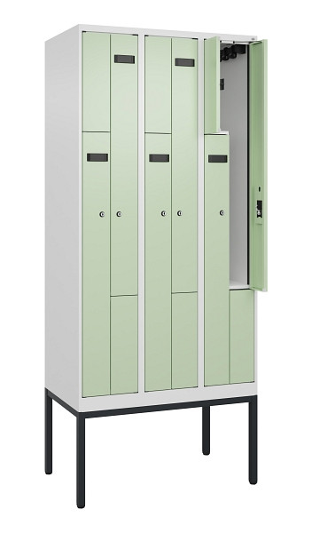 C+P Z-Spind Evolo PLUS, Gestell, 6 Fächer, 2120x900x500mm, 9016/6019, Zylinderschloss, 0490337-306 S10046