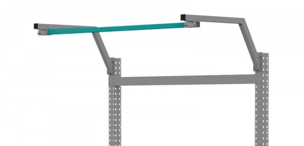 Manuflex Schienenbahn-Laufschiene in Wasserblau RAL 5021 für UNIVERSAL/PROFI/PACKPOOL-Aufbauportale, für Tischbreite 1000 mm, Wasserblau, ZB3891.5021